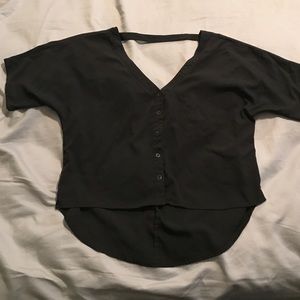 Open back crop blouse