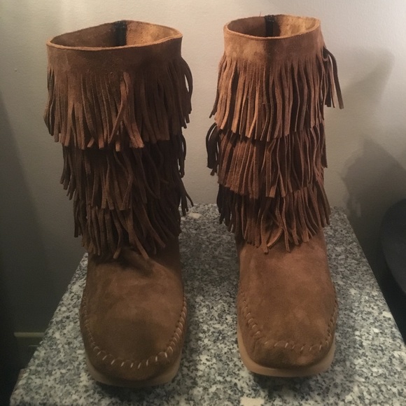 Soul of Africa Shoes - Never Worn Fringe Boots (Breast Cancer Edition)
