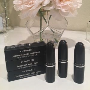 3 MAC LIPSTICKS - Creme Cup, Peach Blossom & Faux