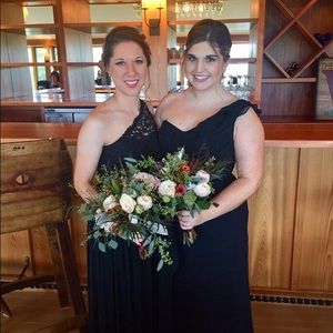 David's Bridal size 10 black one shoulder dress