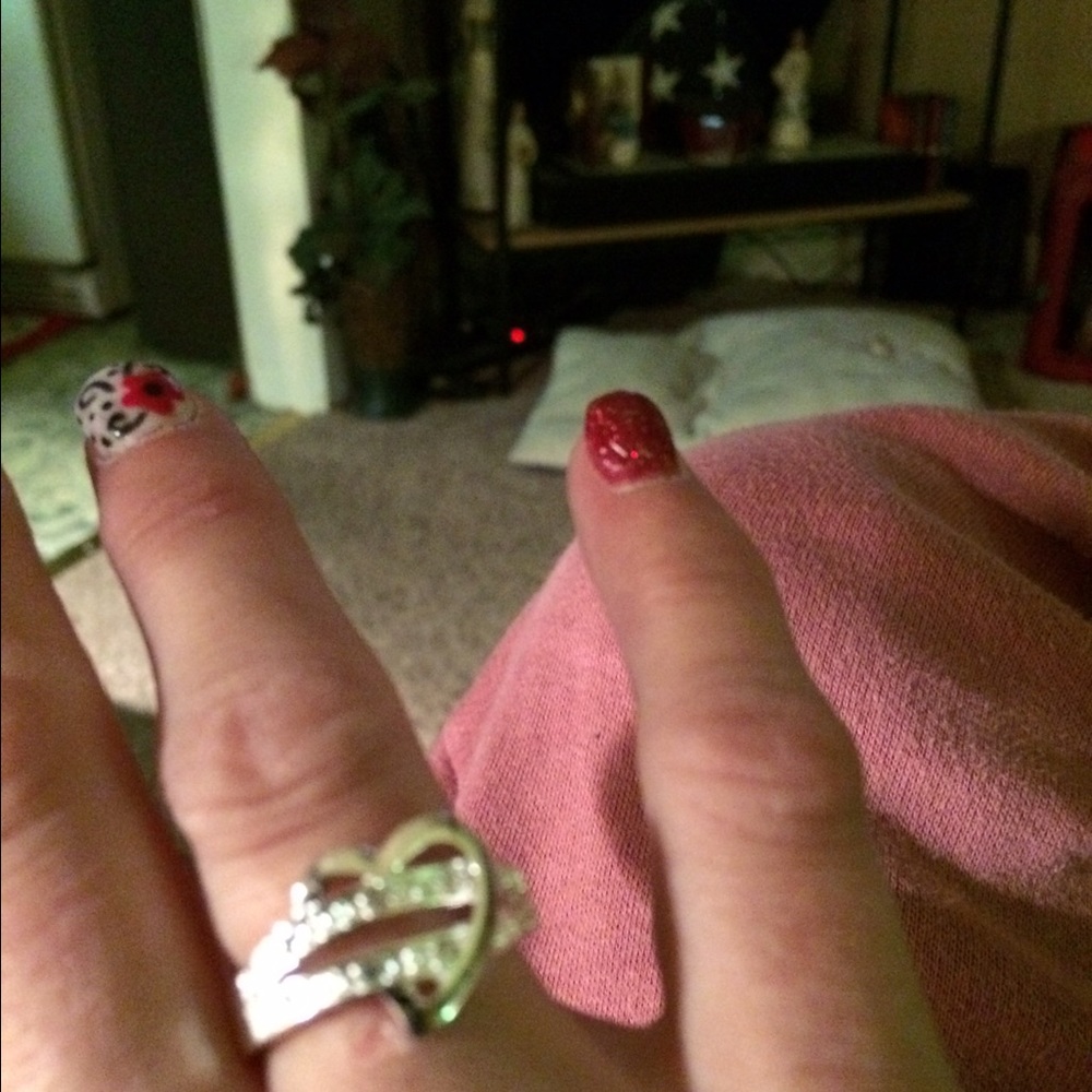 925 Heart diamond ring