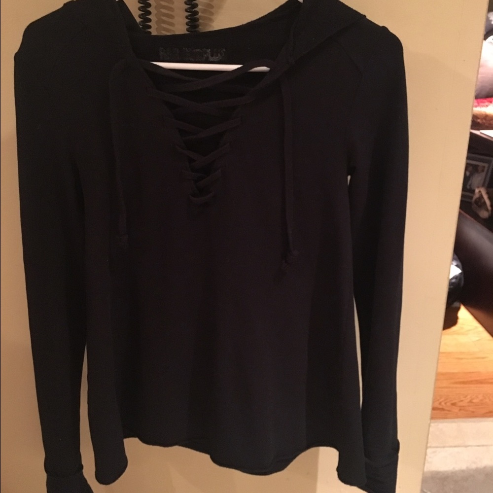 R&R Surplus black stitch up sweater