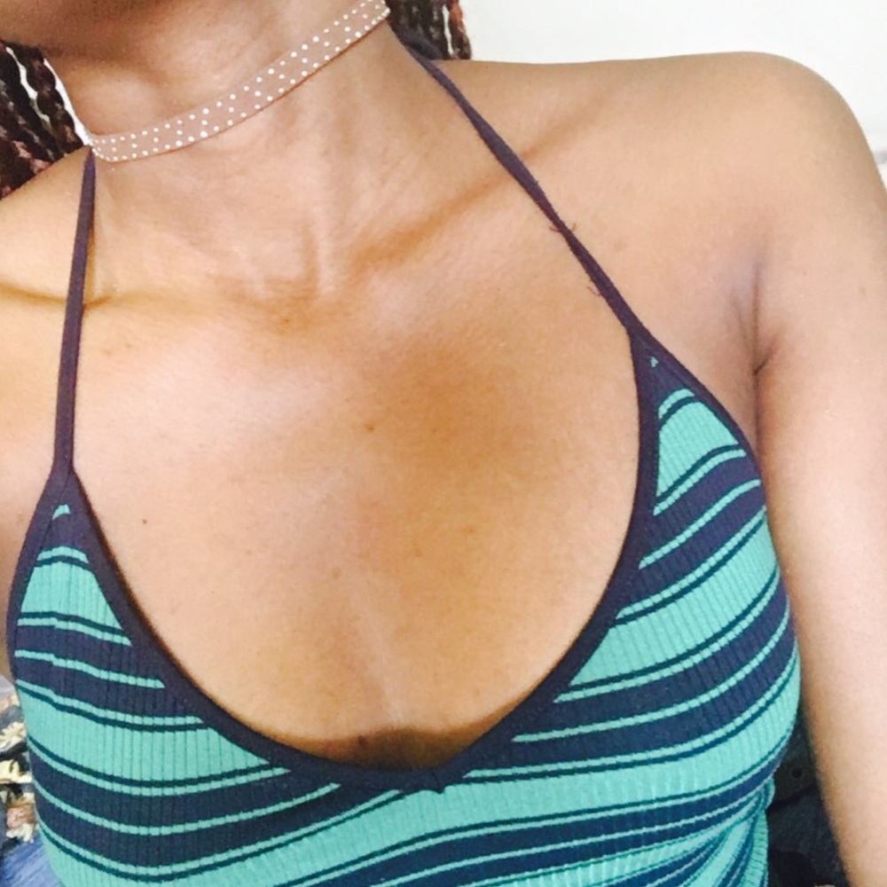 Tan velvet choker with silver accents