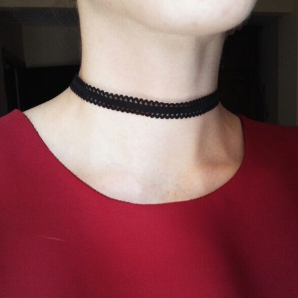 Black velvet ribbon choker