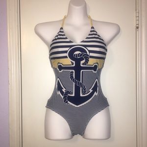 Forever 21 Unique Nautical Monokini Swimsuit