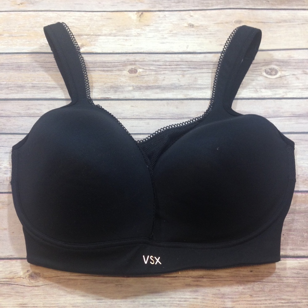 Victoria Secret VSX Black Sports Bra 32DDD - Picture 1 of 5
