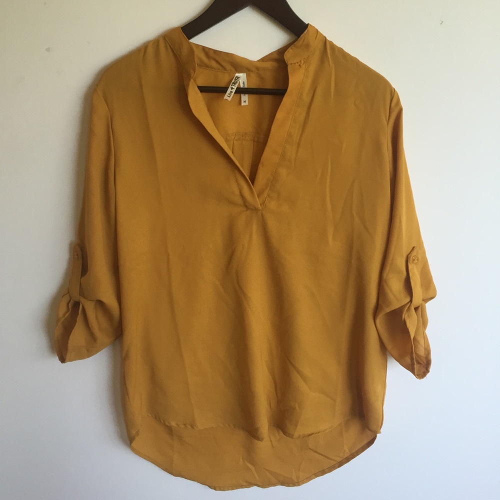 Like New Mustard Yellow Shirt - Easy to dress up o