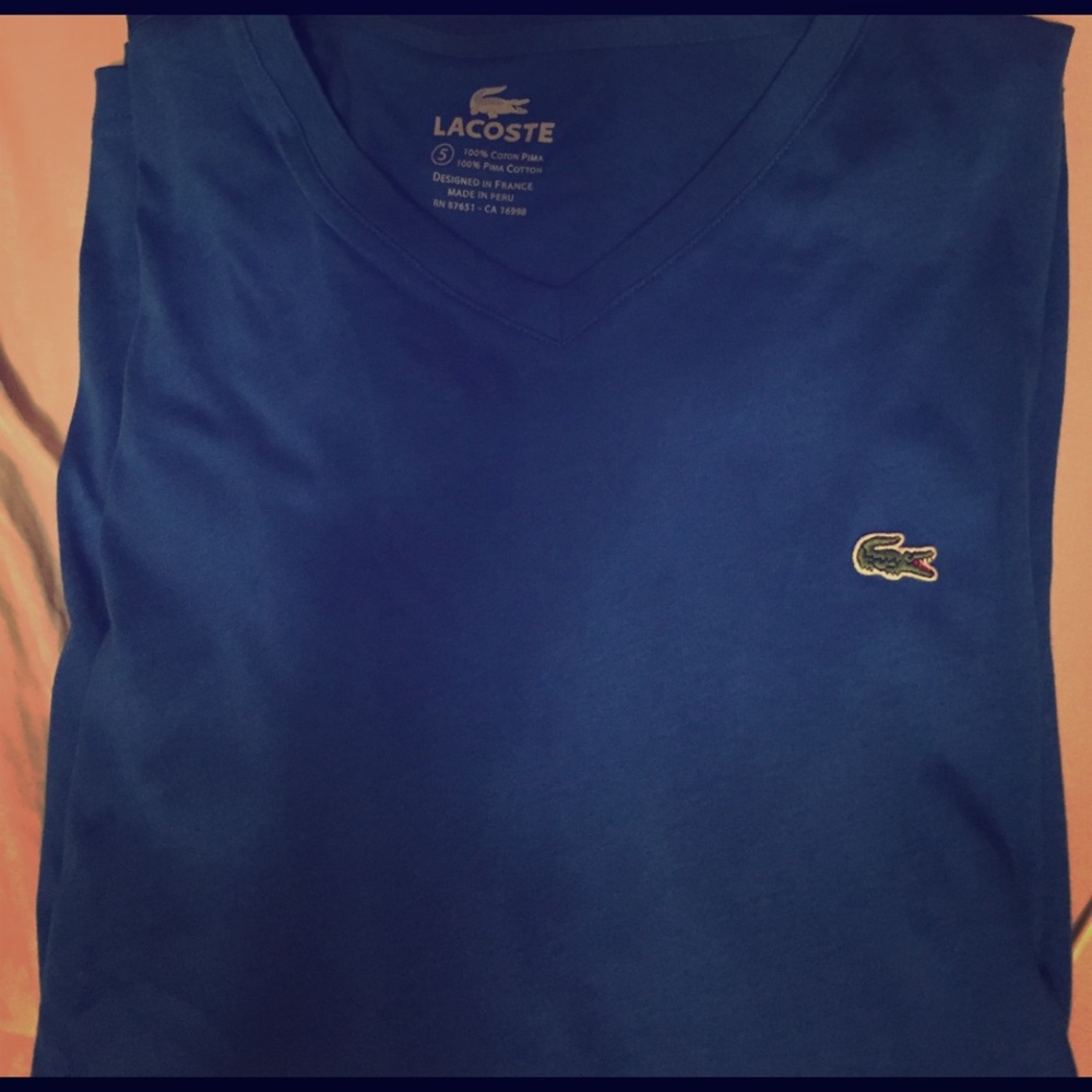 NWOT Lacoste Blue Cotton Long Sleeve