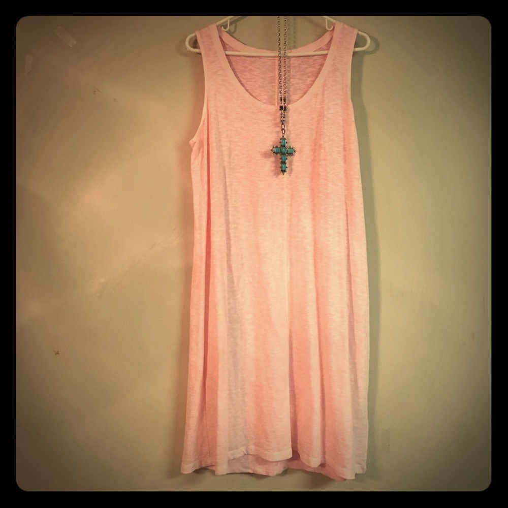 J JILL PINK SUN BLEACHED DRESS, SIZE M