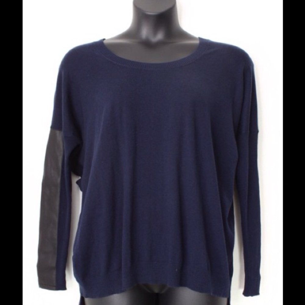 BCBGeneration pullover with faux leather sleeves