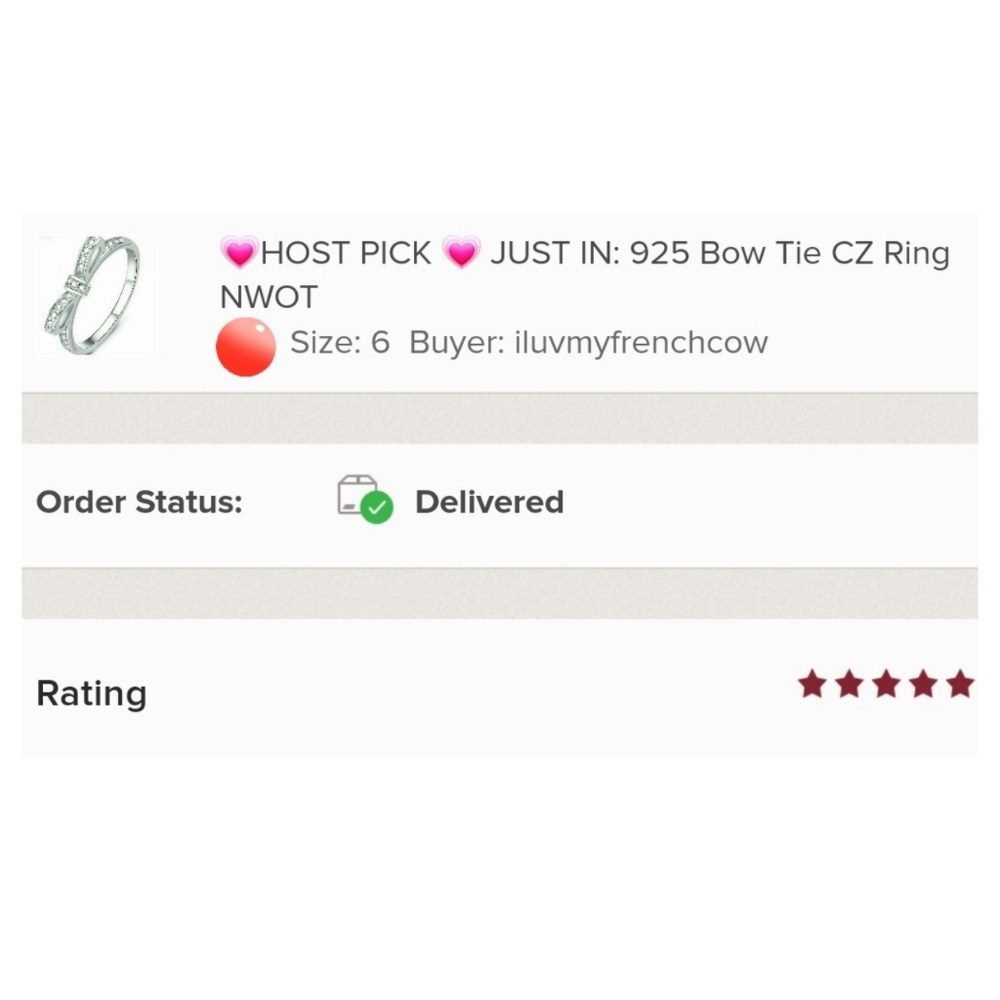 (Size 5) 💖H.P. 💖 5🌟 925 Bow Tie CZ Ring - Picture 6 of 8