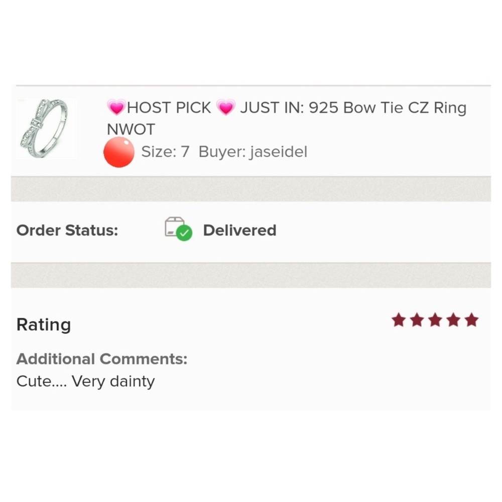 (Size 5) 💖H.P. 💖 5🌟 925 Bow Tie CZ Ring - Picture 8 of 8