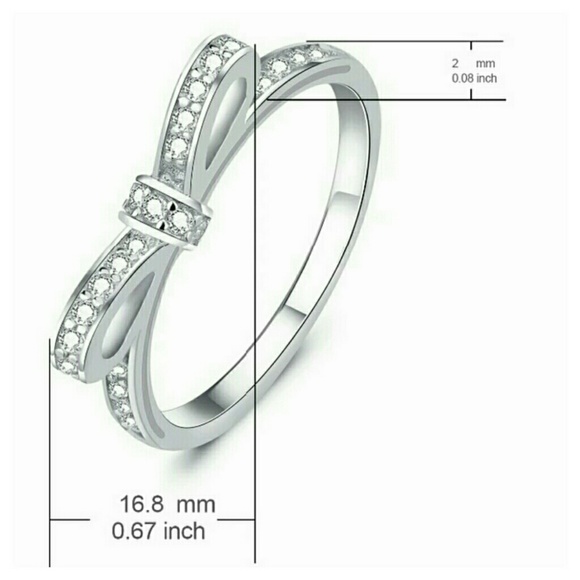 (Size 5) 💖H.P. 💖 5🌟 925 Bow Tie CZ Ring - Picture 2 of 8