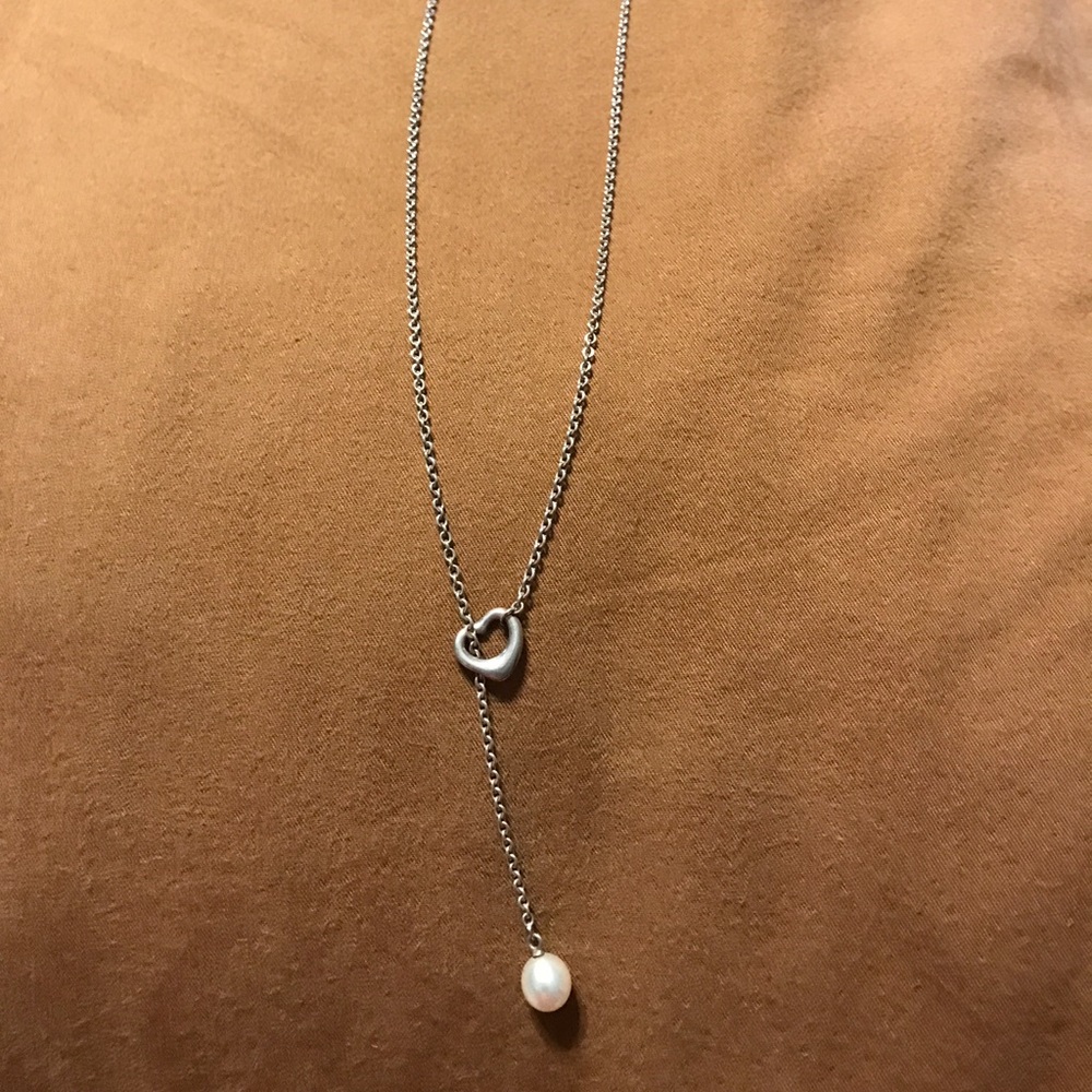Tiffany & Co Elsa Peretti ❤️/pearl lariat necklace