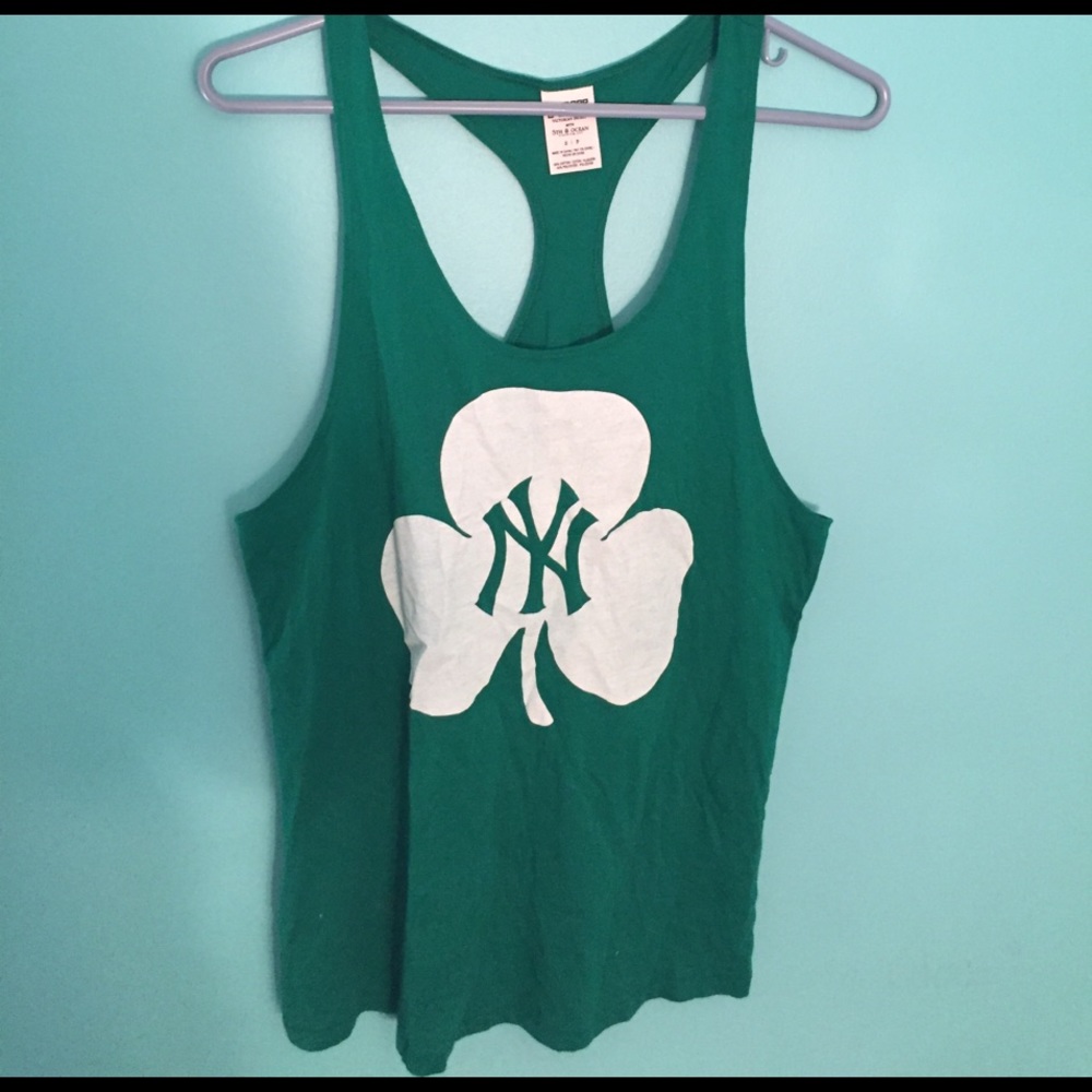 St. Patrick's Day Yankees Tank PINK