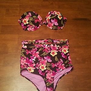 Floral high waisted swimsuit