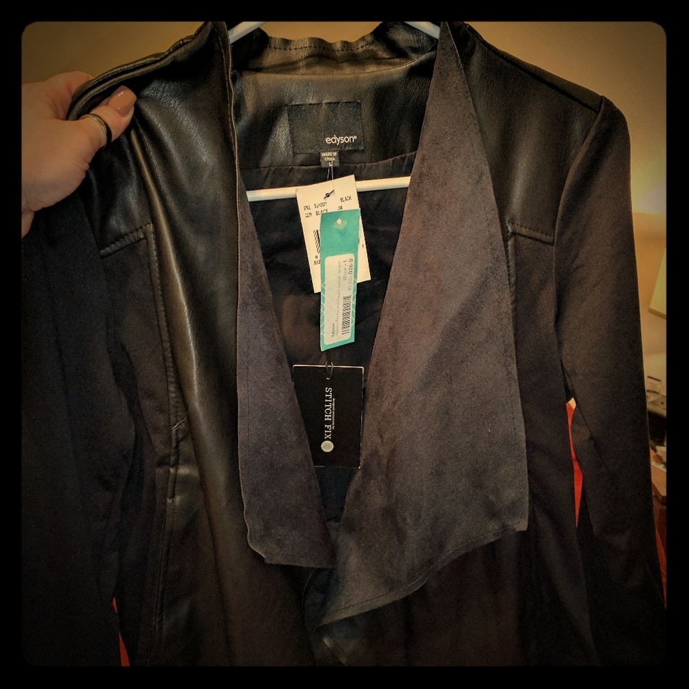 Faux leather moto jacket purchased from stitch fix