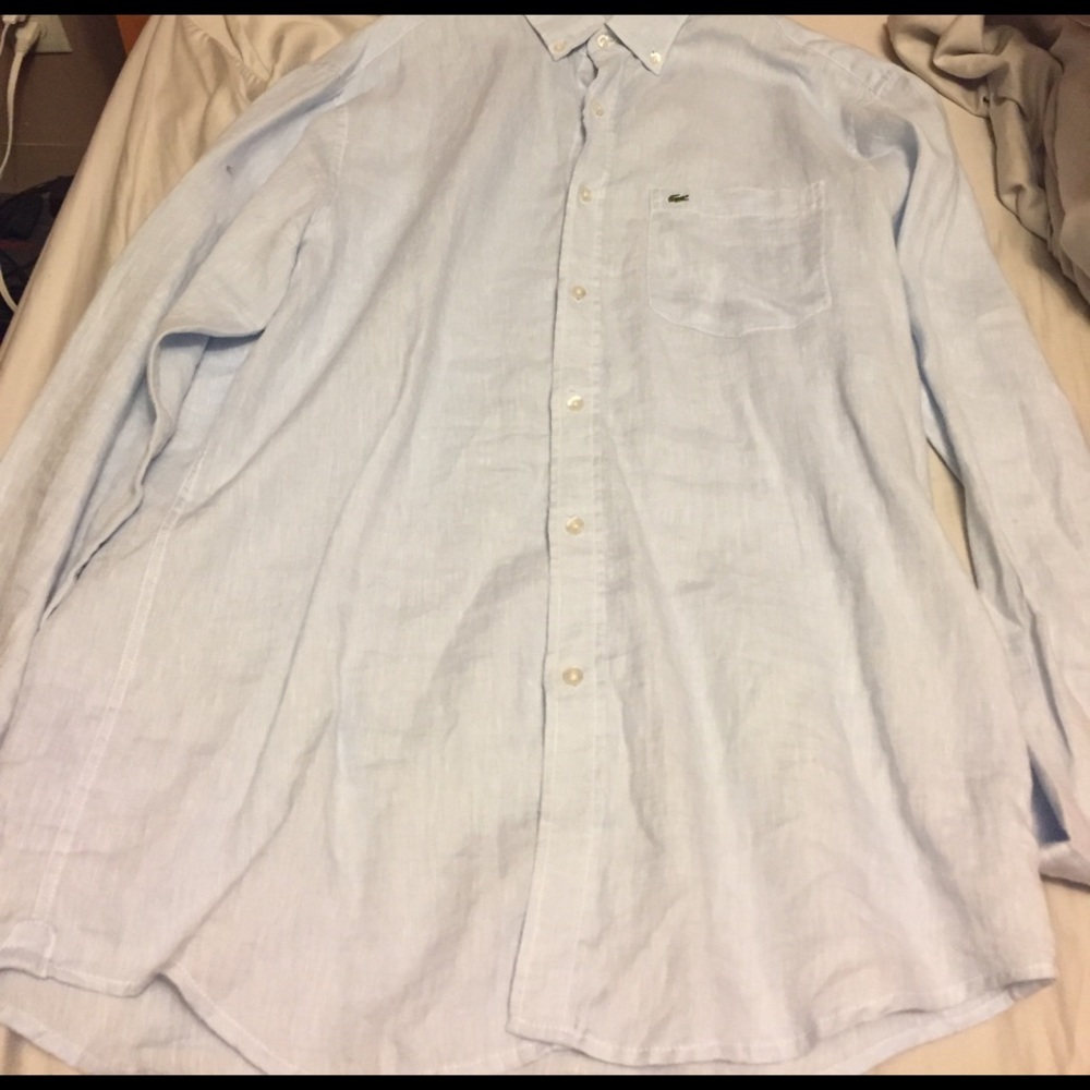 Lacoste Regular Fit Button Up Dress Shirt