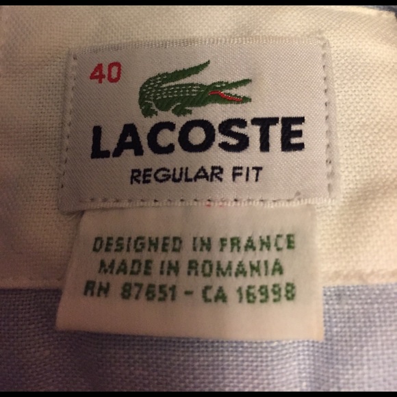 Lacoste Regular Fit Button Up Dress Shirt - Picture 2 of 4