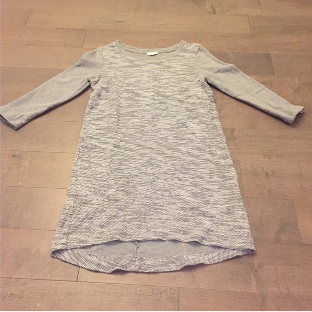 GAP Gray Knit 3/4 Sleeve Cozy Dress