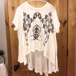 Asymmetrical tribal free people tunic