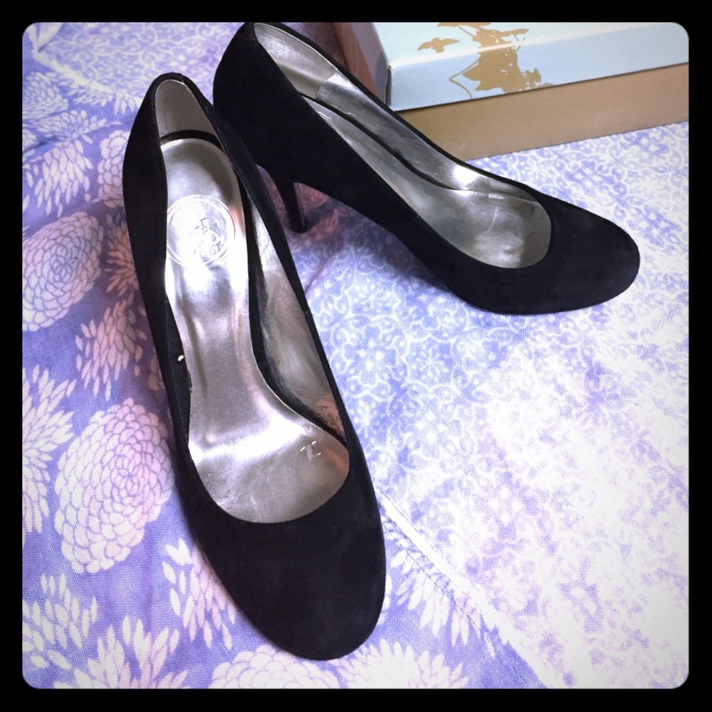 Black Suede Jessica Simpson "JP Oscar" Heels