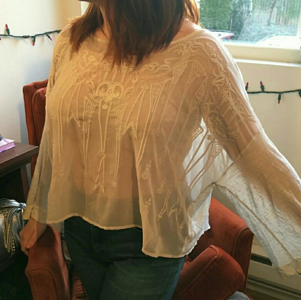 Free people sheer long sleeve