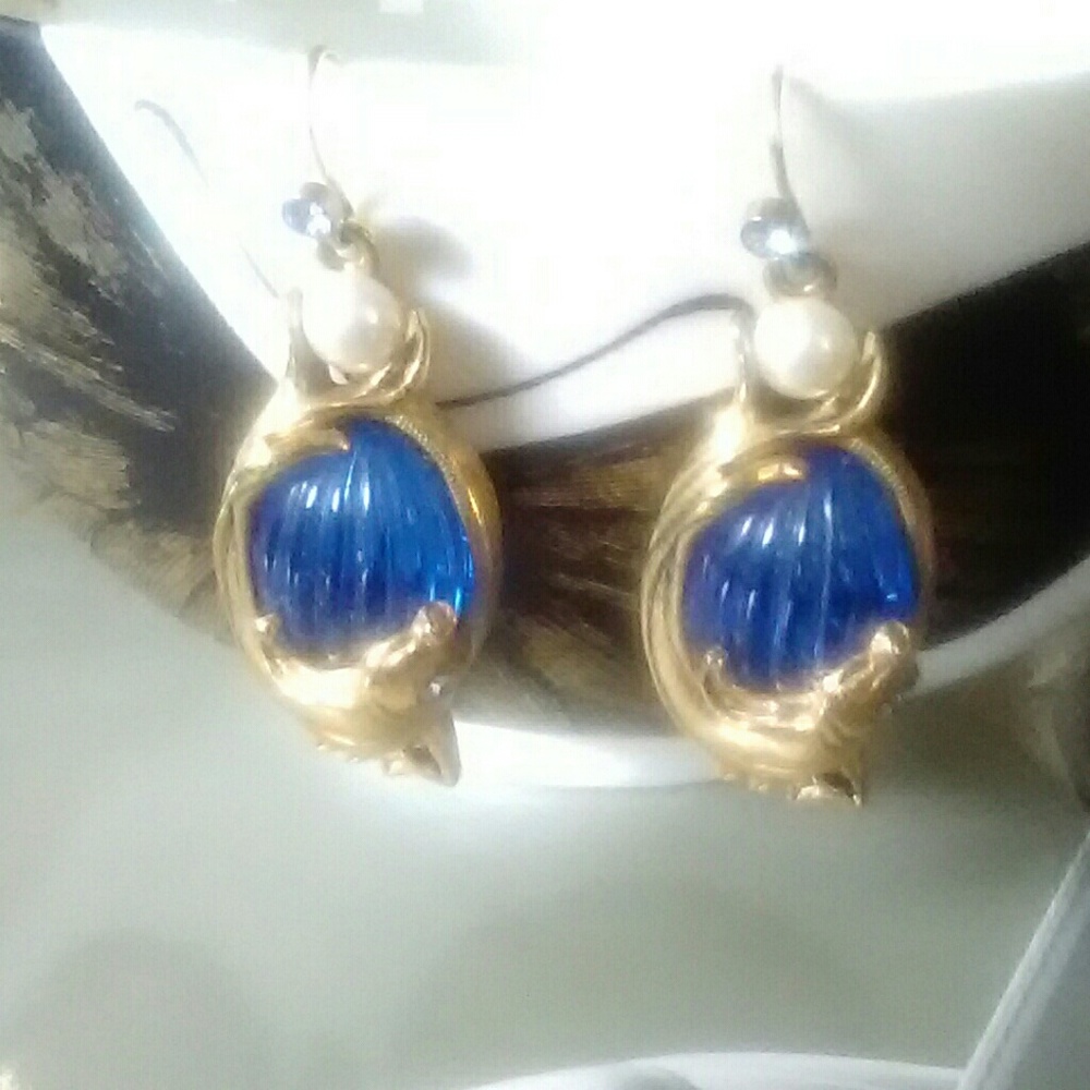 Art Deco inspired dolphin earrings