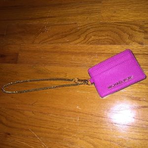 Michael Kors card holder with an ID slot w/chain