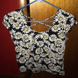 Flower Print Crop Top
