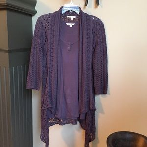 🌼SALE🌼! CAbi S eggplant sweater and tshirt tank