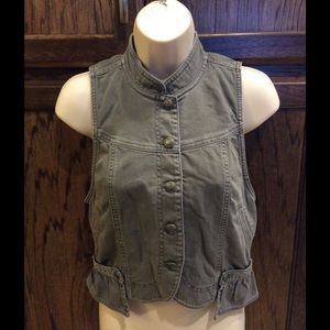 NWT Juicy Couture Vest w/Ruffle, Grey, Size P