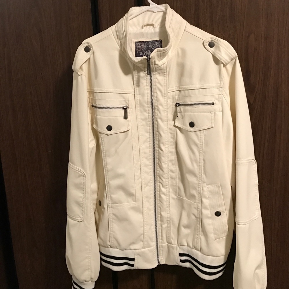 NWOT varsity/military/bomber faux leather jacket
