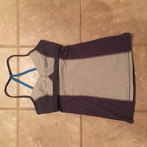 Lululemon striped tank with fun back detail