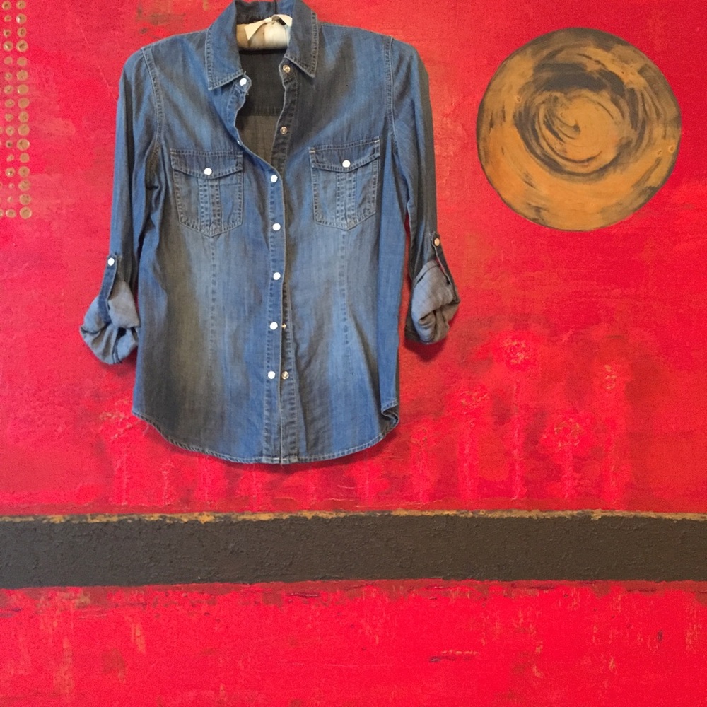 INC size 6 denim top