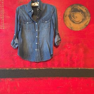 INC size 6 denim top