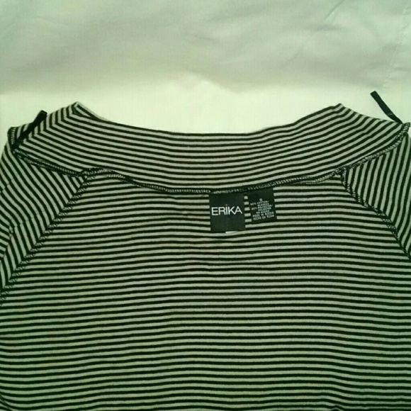 Erica stride tan black wide neck 3/4 sleeves top - Picture 4 of 4