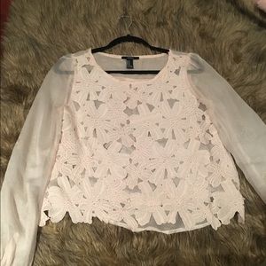 Front flower lace top