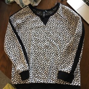 Aqua by Bloomingdales Black and white sweater