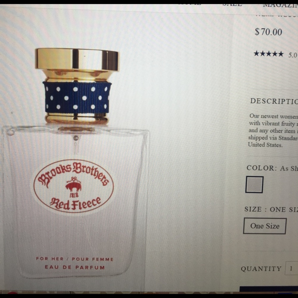 Brooks Brothers Red Fleece Perfume SPRAYED ONCE