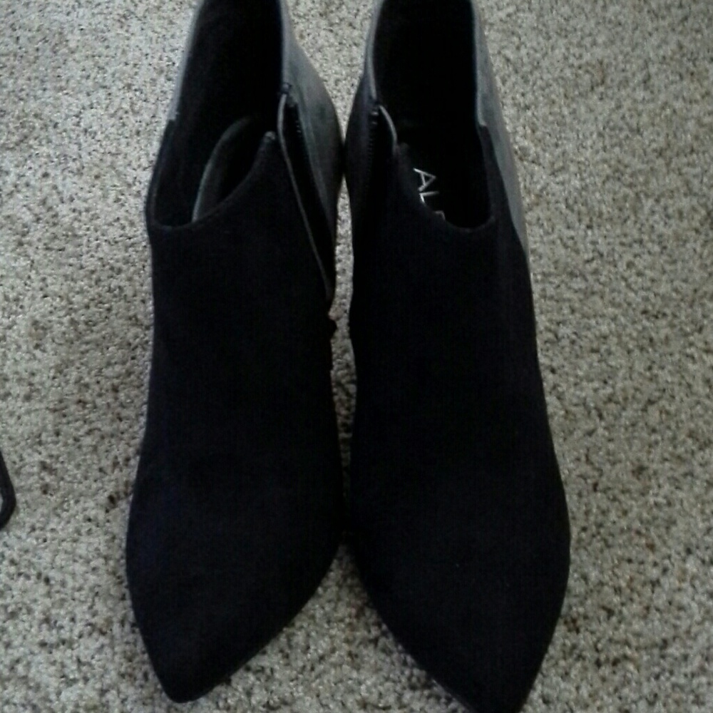 Aldo Suede Color Block Heeled Booties - image 1