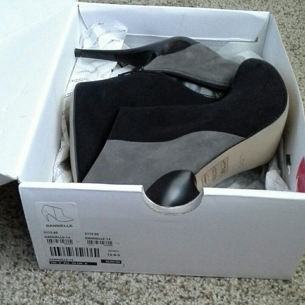 Aldo Suede Color Block Heeled Booties - image 4