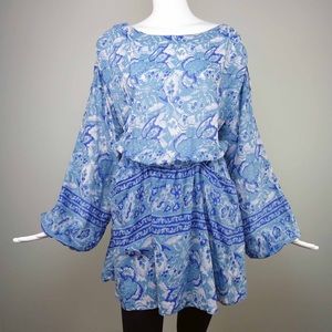 Free people bell sleeve mini dress Size M