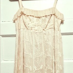 Anthropologie cream lace dress