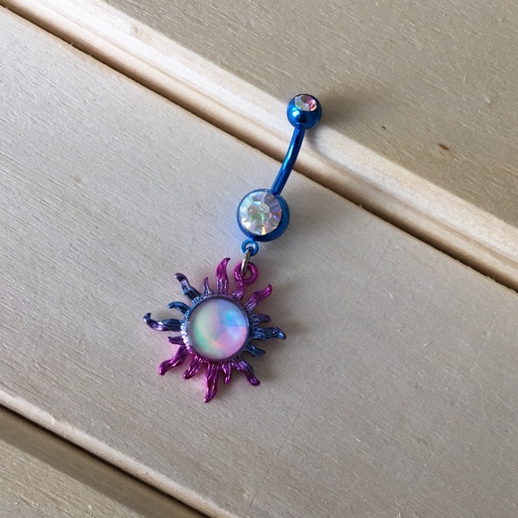 Jewelry - Blue Opal Sun Belly Button Ring