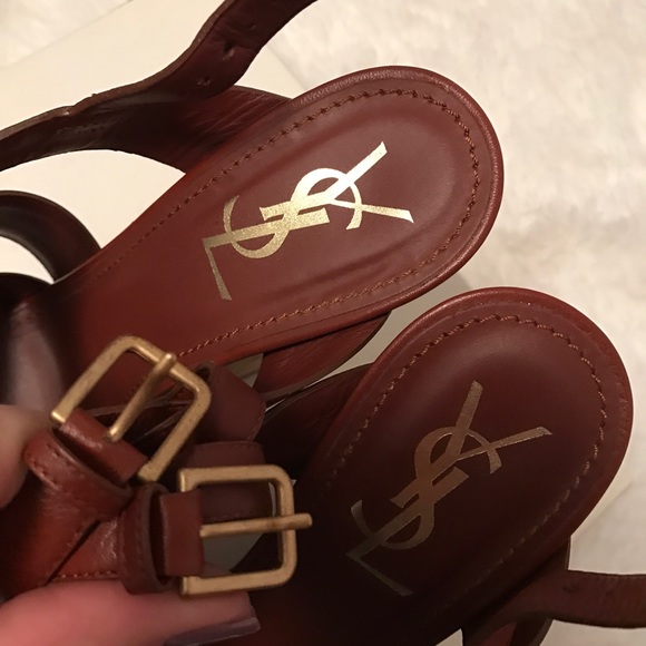 SOLD! YSL 🌹 DEAUVILLE WEDGE TURILLION LEATHER - Picture 6 of 8