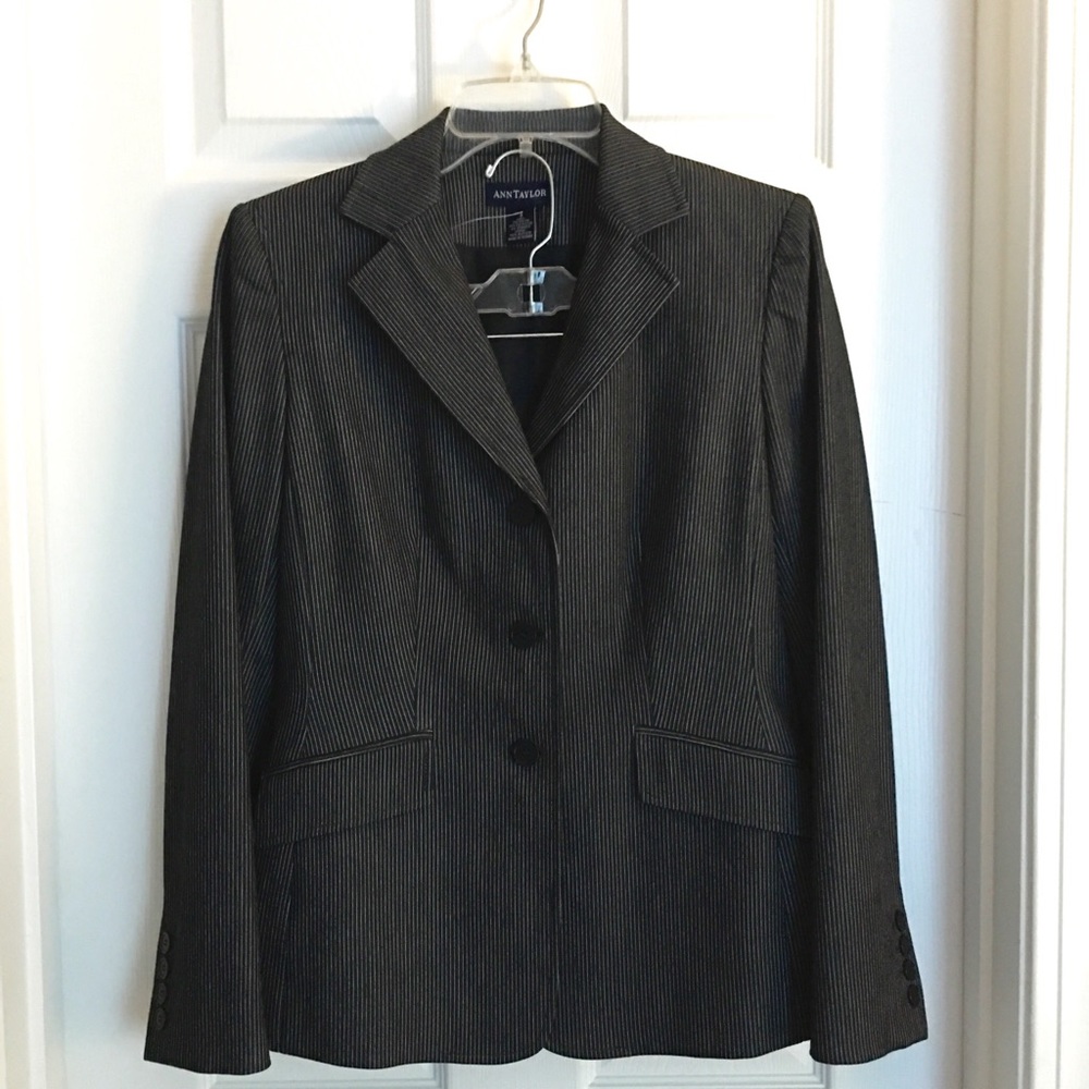 {Ann Taylor} Gray Pinstripe Suit - Picture 2 of 6