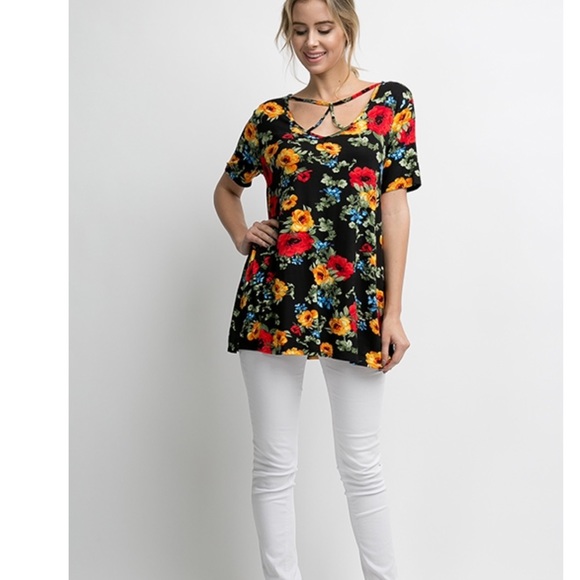 Floral Print Cage Tunic - Picture 5 of 5