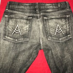 7 for Mankind jeans size 31 black wash flare cut