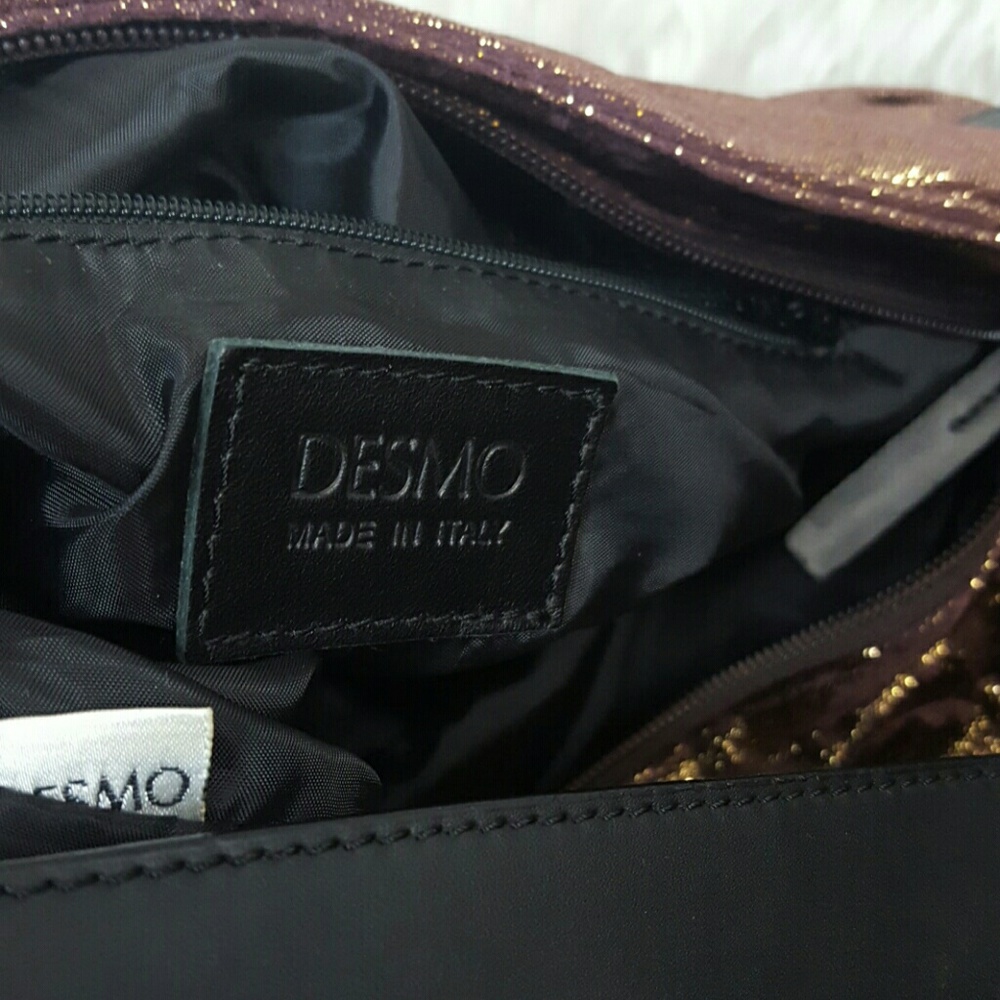 🆕 Desmo Italy Leather Velvet Purse - Picture 9 of 10